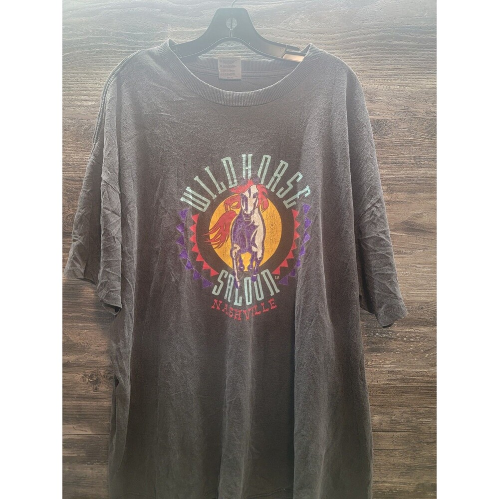Vintage 90s Wildhorse Saloon Nashville T-Shirt XXL  Oneita Made USA Horse Tee